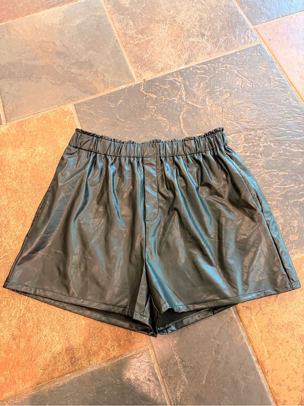 Cotton Bleu Women's Faux Leather High-Waisted Pull-On Shorts